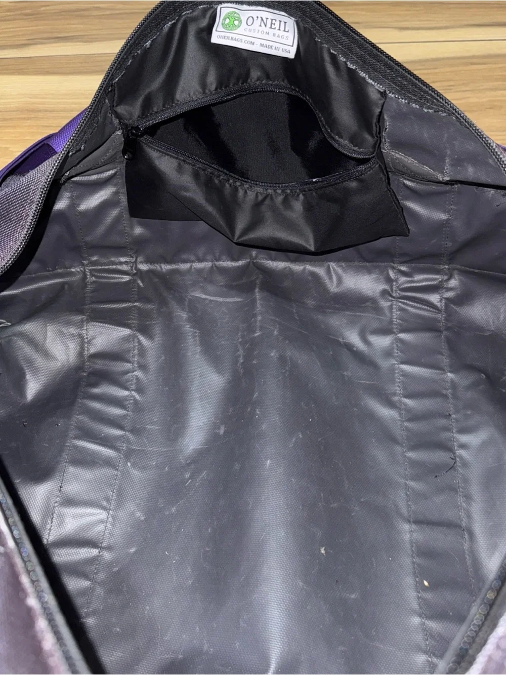 O’Neil Custom Bags Phantom Lacrosse Duffle Bag 28” Purple Black Skull Y2K